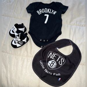 NBA Brooklyn Nets Baby Set - Black and White